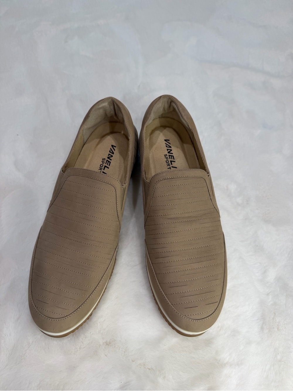 Vaneli Sport Women's Slip-On Sneakers in Taupe Size 8